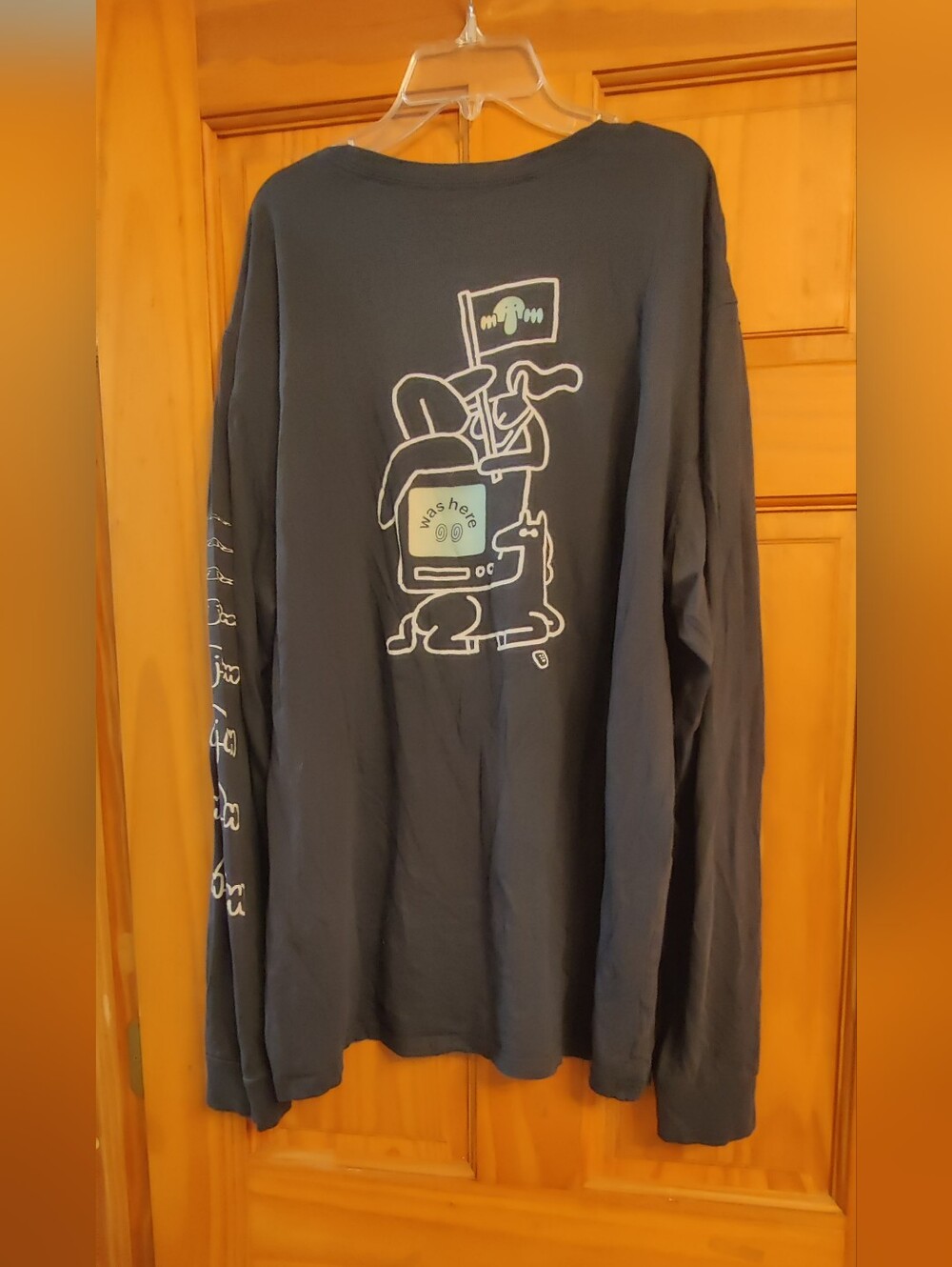 Burton Kilroy Shirt Size XXL Men's Black Graphic Long Sleeve Tshirt